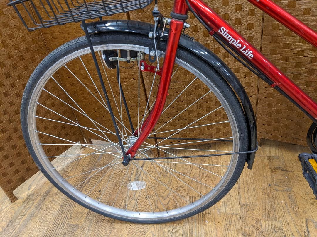 U070 普通自転車　27インチ 6段変速 レッド