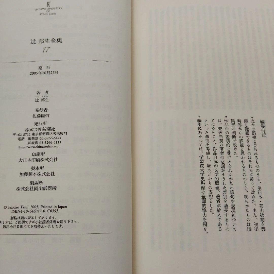 Y1076 辻邦生全集 17　美しい夏の行方ほか 旅のエッセー