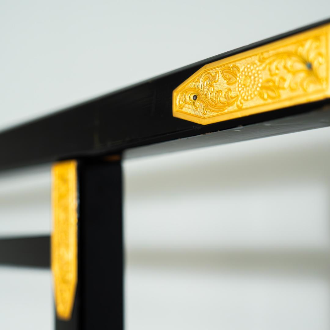 大名衣桁・衣紋掛け・黒・漆塗り・木製【E-01】