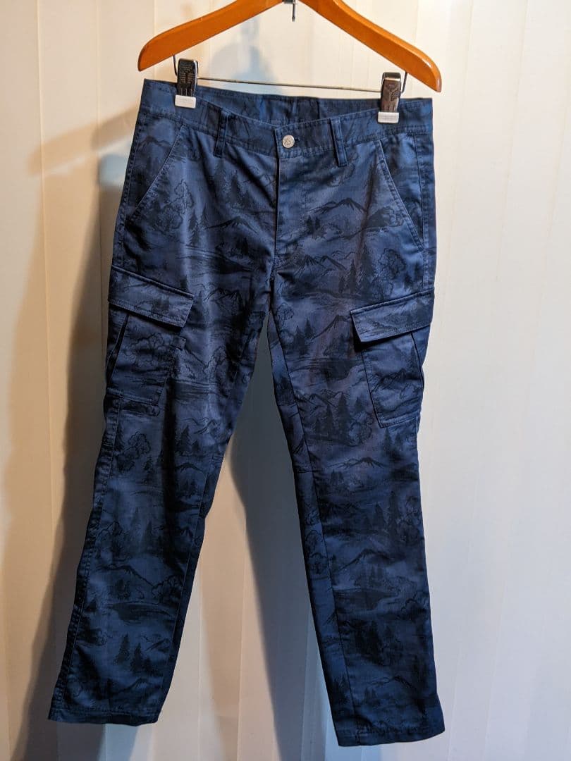 パーリーゲイツ　ジャックバニー　カーゴパンツ　風　ロングパンツ　総柄　ゴルフ　紺