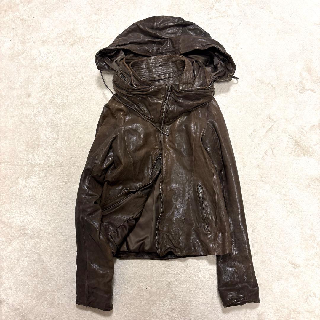 ジャケット・アウター 00s Goa Hooded Goat Leather Jacket Y2K