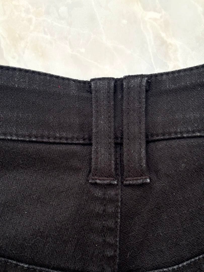 美品PEARLY GATES ゴルフパンツ　3 デニム風　ブラック×ホワイト