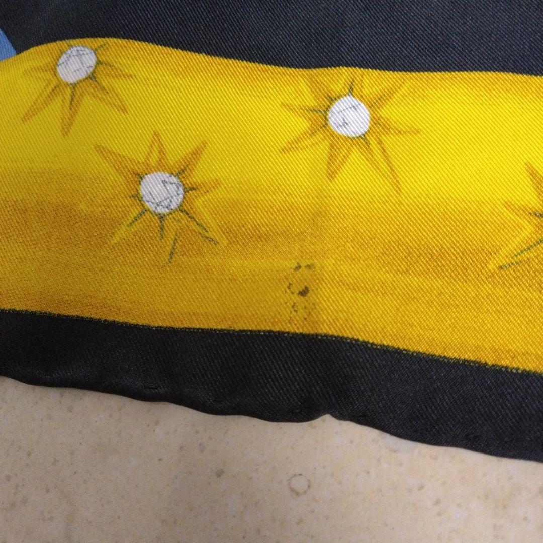 CARTIER カルティエ　シルク100% 大判スカーフ 地球儀　時計