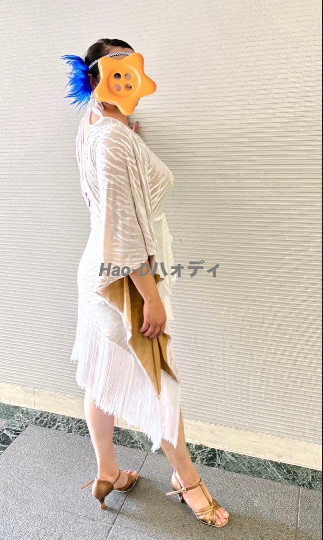 新品同様★ラテンドレス★ワンピース★フリーサイズ★社交ダンス★フリンジ ★競技会