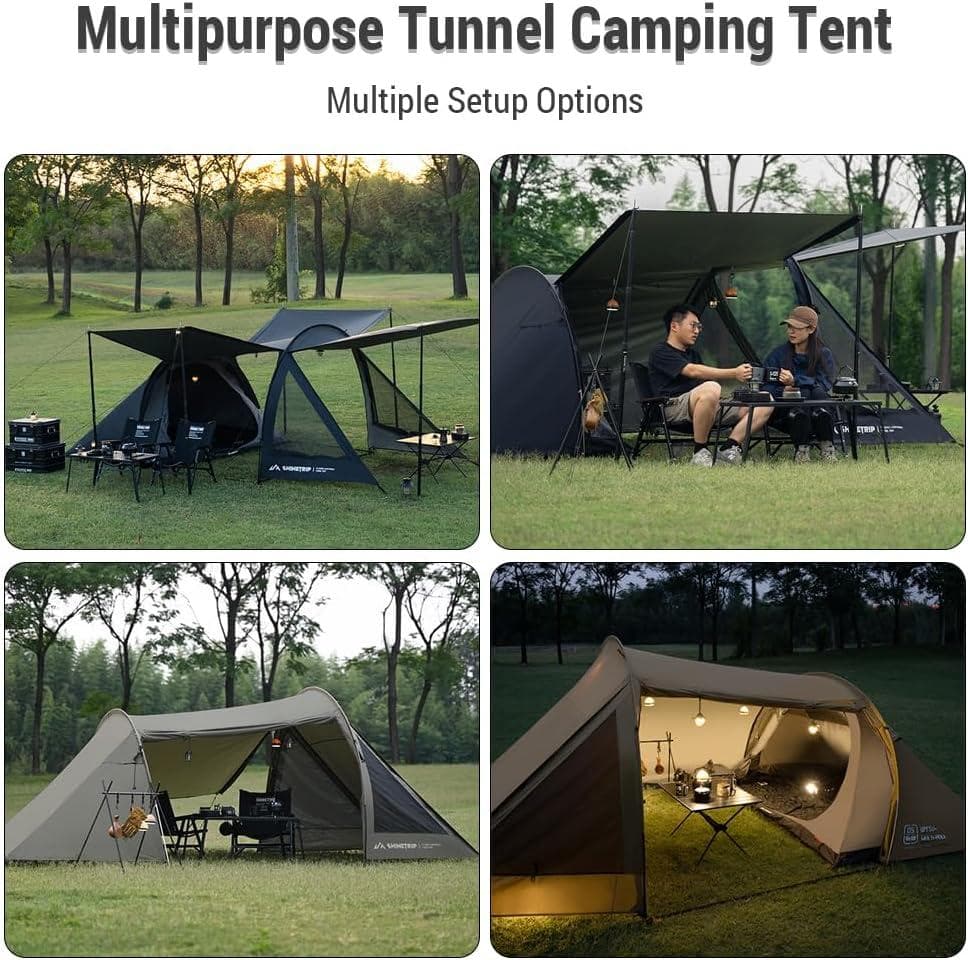 バイクが入るトンネルテント　ブラック