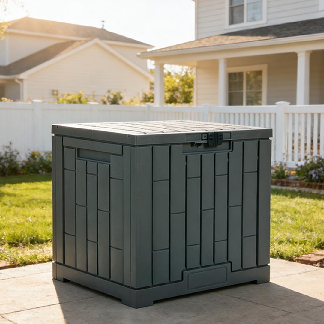 屋外収納庫 レンガ調 収納ボックス 置き配 ゴミ箱 小型 ストッカー 防水 耐候