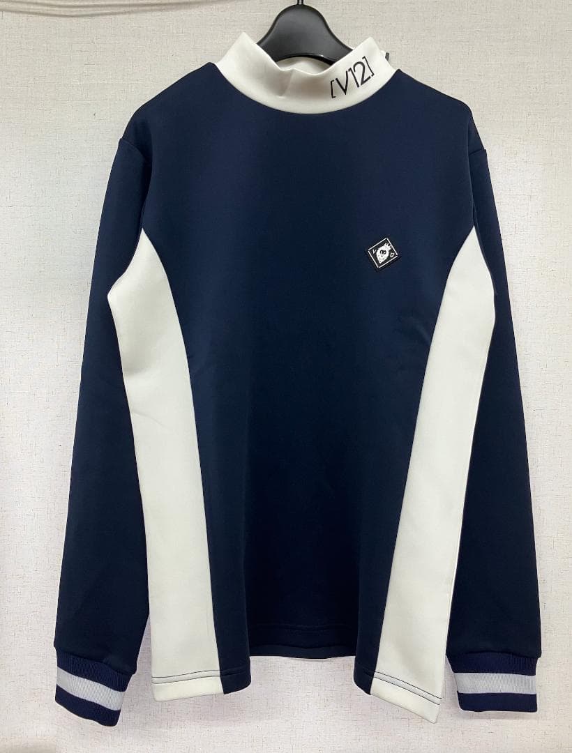 V12 モックネック M 新品 ネイビー