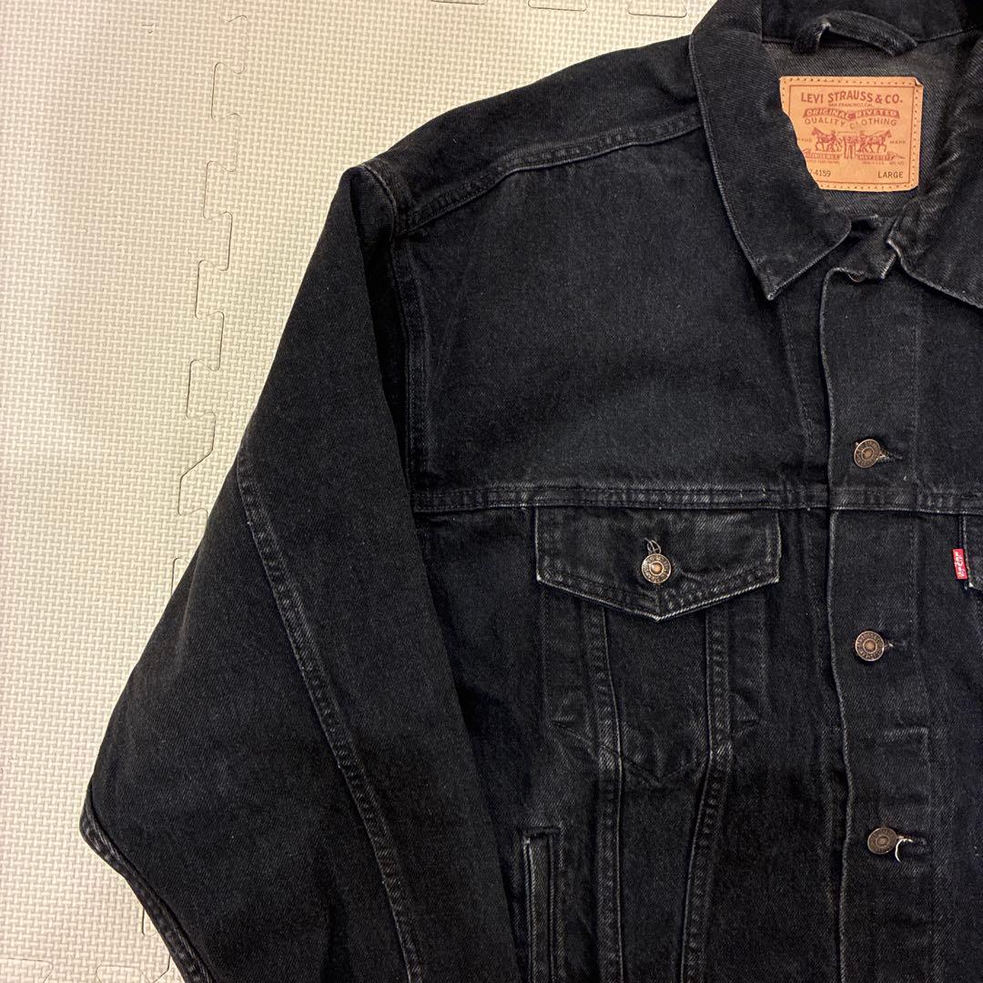 リーバイス　デニムジャケット　ブラック　アメリカ製　後染　L
