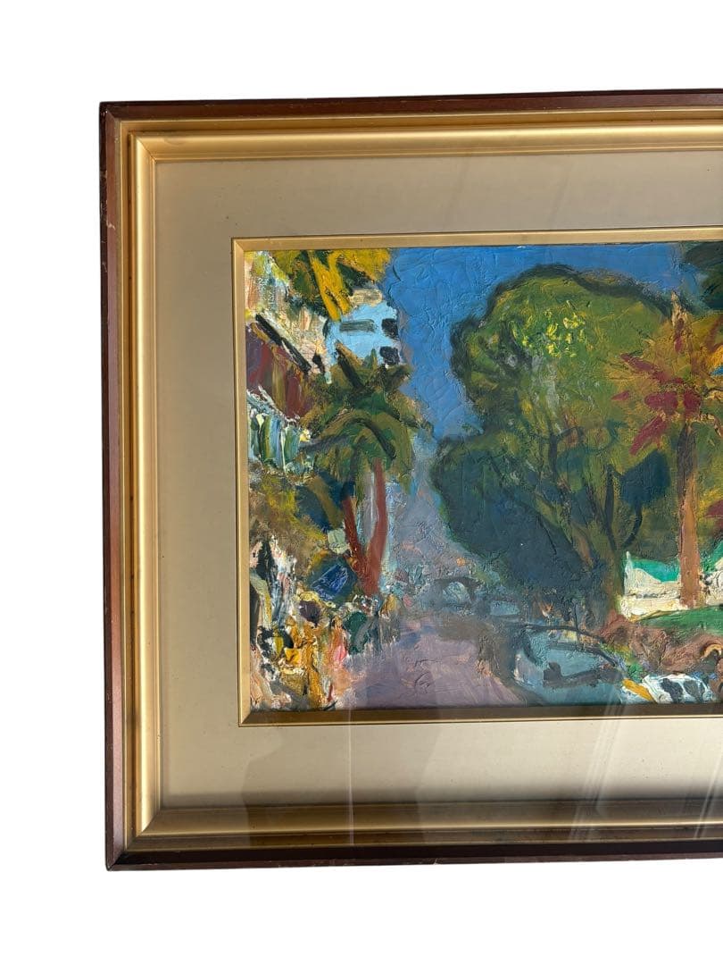 田辺　三重松　パステル画　箱館郊外　絵画　ハワイの街