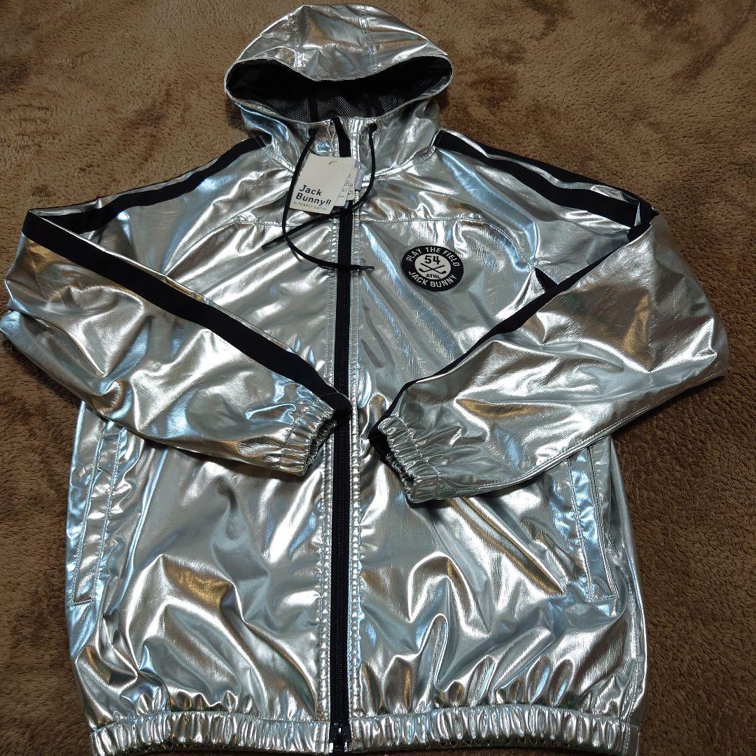【新品未使用品】ジャックバニーメンズフード付ブルゾンシルバーサイズ５