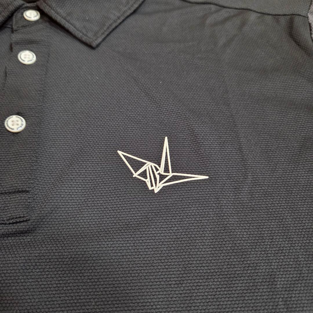 1PU1UGUALE3 ゴルフシャツ 黒/グレー　薄手Lサイズ