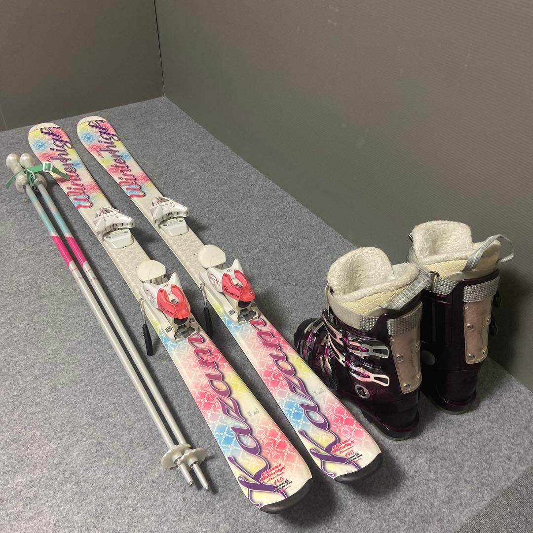 ★メンテナンス済　大人スキーセット　板145cmブーツ24~24.5cm