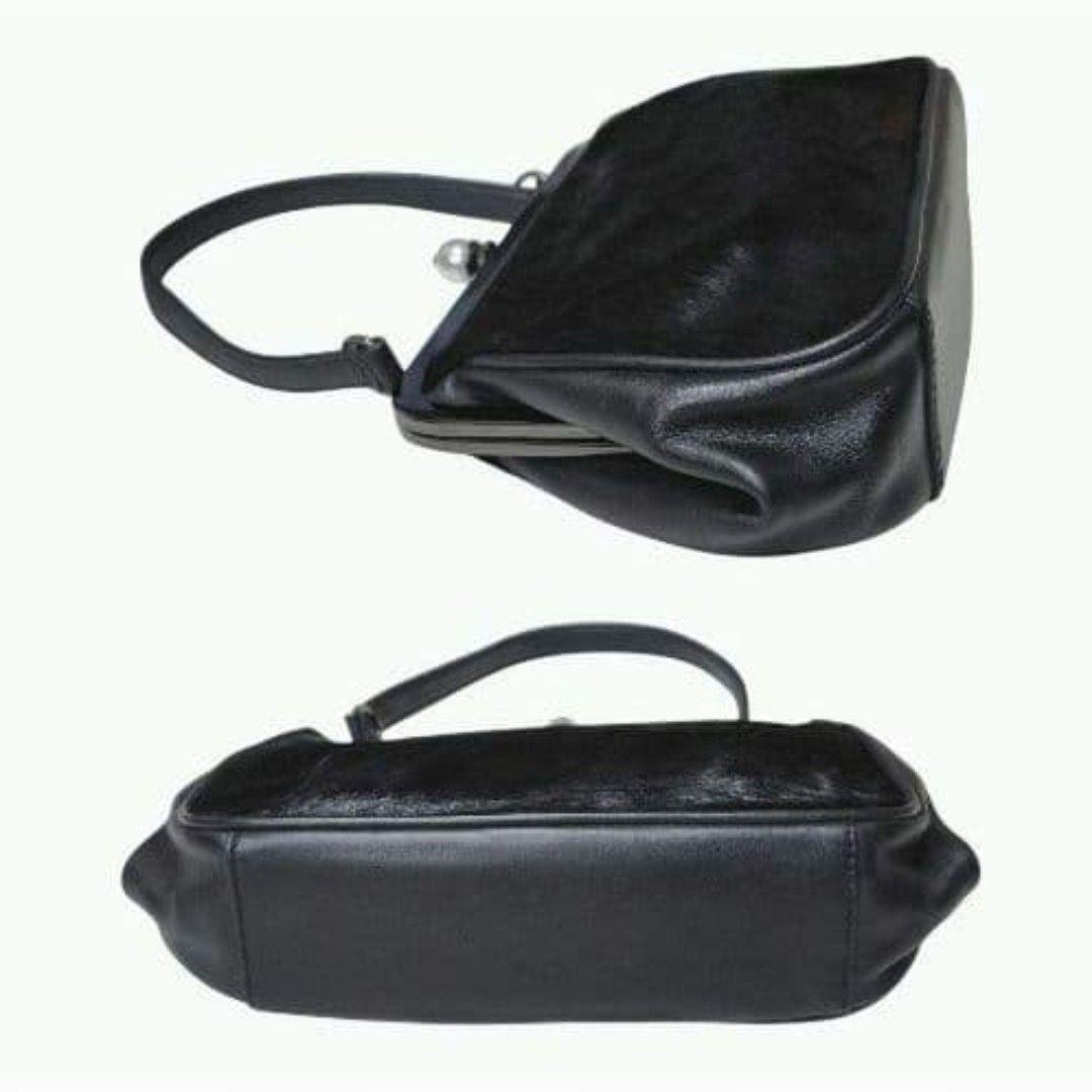 美品 ユナイテッドアローズ ハラコ素材 パーティーバッグ ハンドバッグ 黒