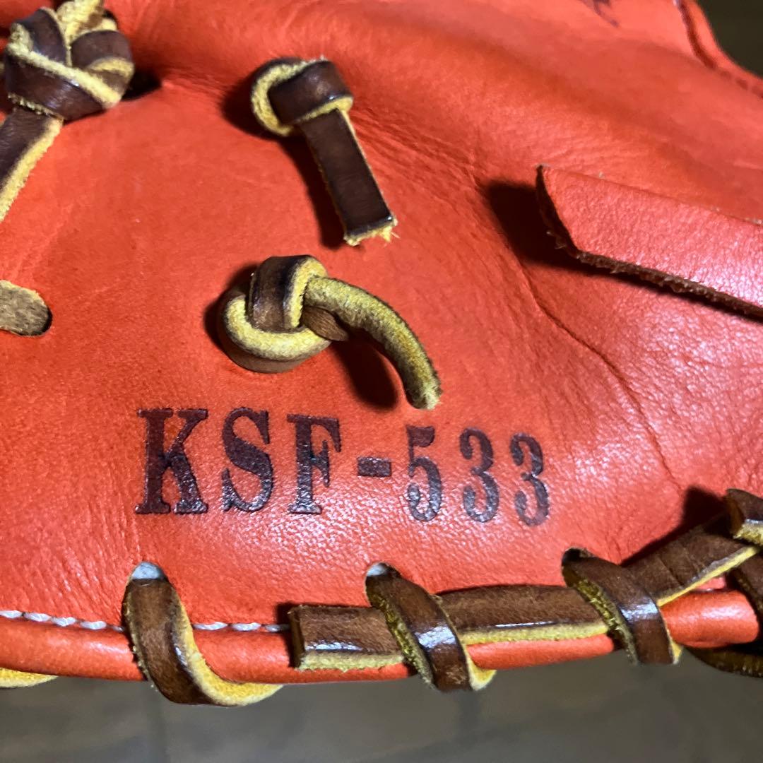 【美品】久保田スラッガーファーストミットKSF-533 軟式グローブ Fオレンジ