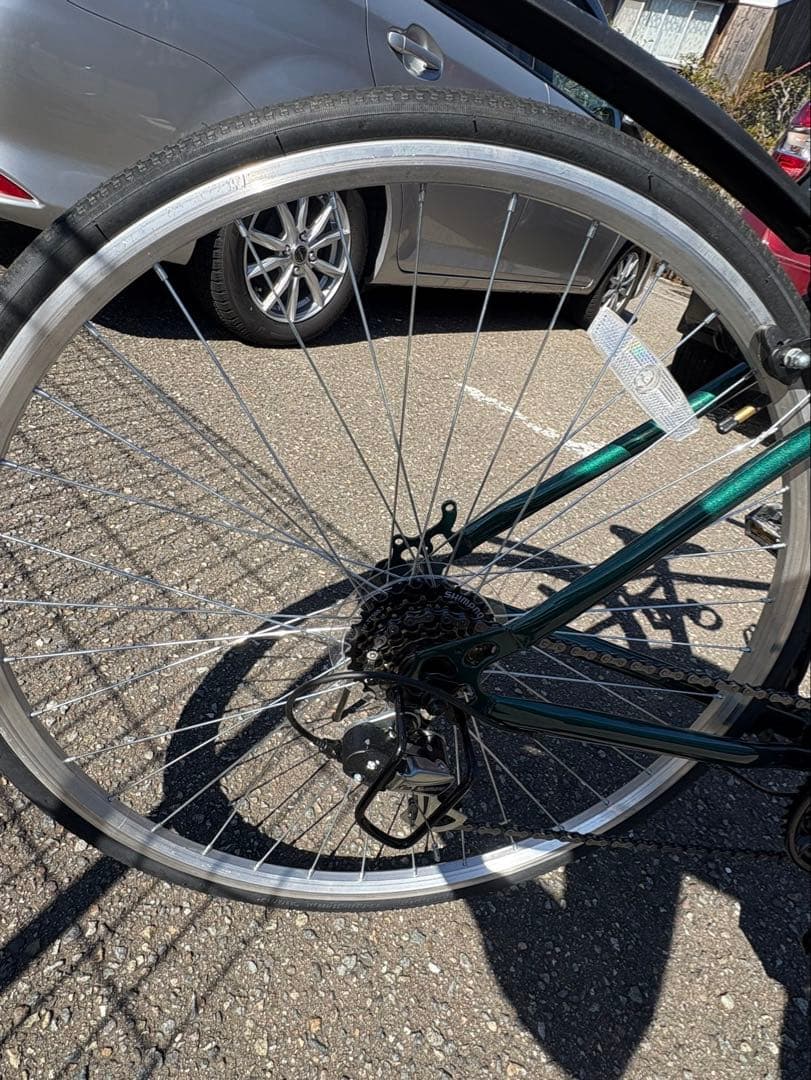 クロスバイク 26インチ 緑 アルミフレーム