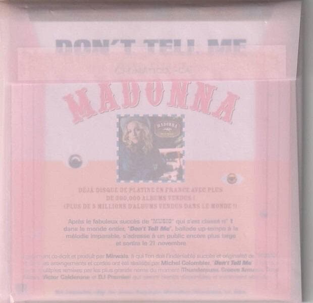 MADONNA　DON'T TELL ME　CD　フランス製 貴重パック