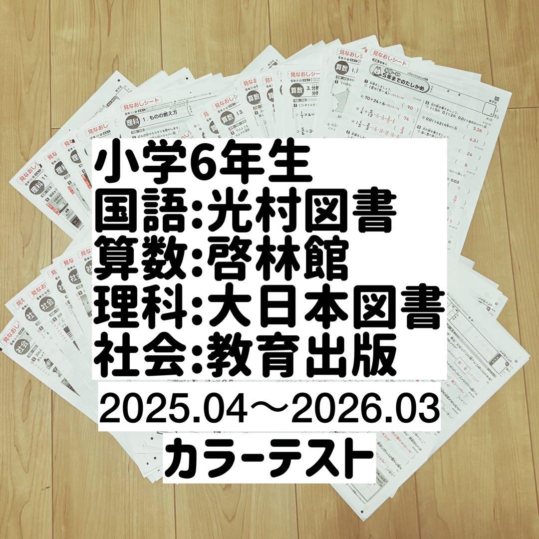 小学6年 カラーテスト 国語 算数 理科 社会