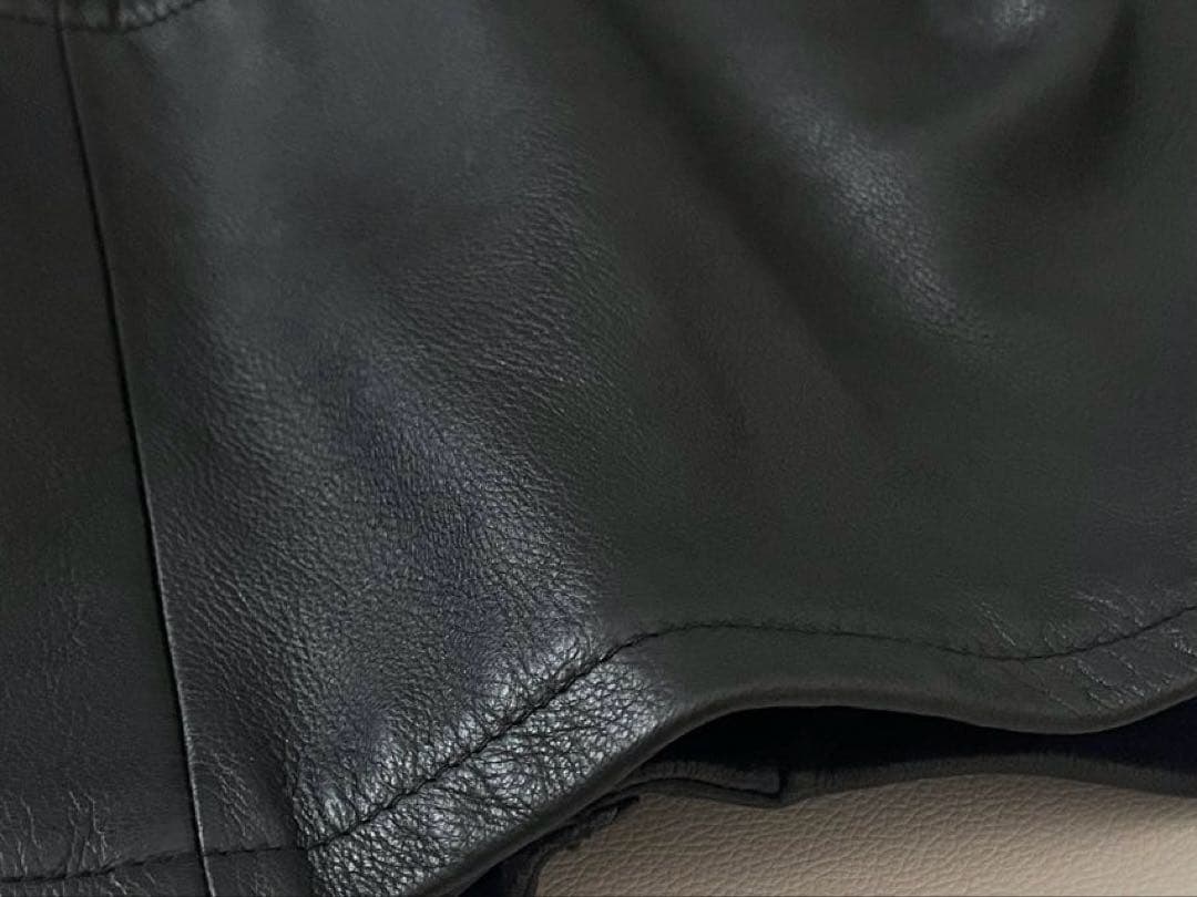 【美品】アイグナー　レザーコート　ディアスキン　50 ブラック　イタリア製