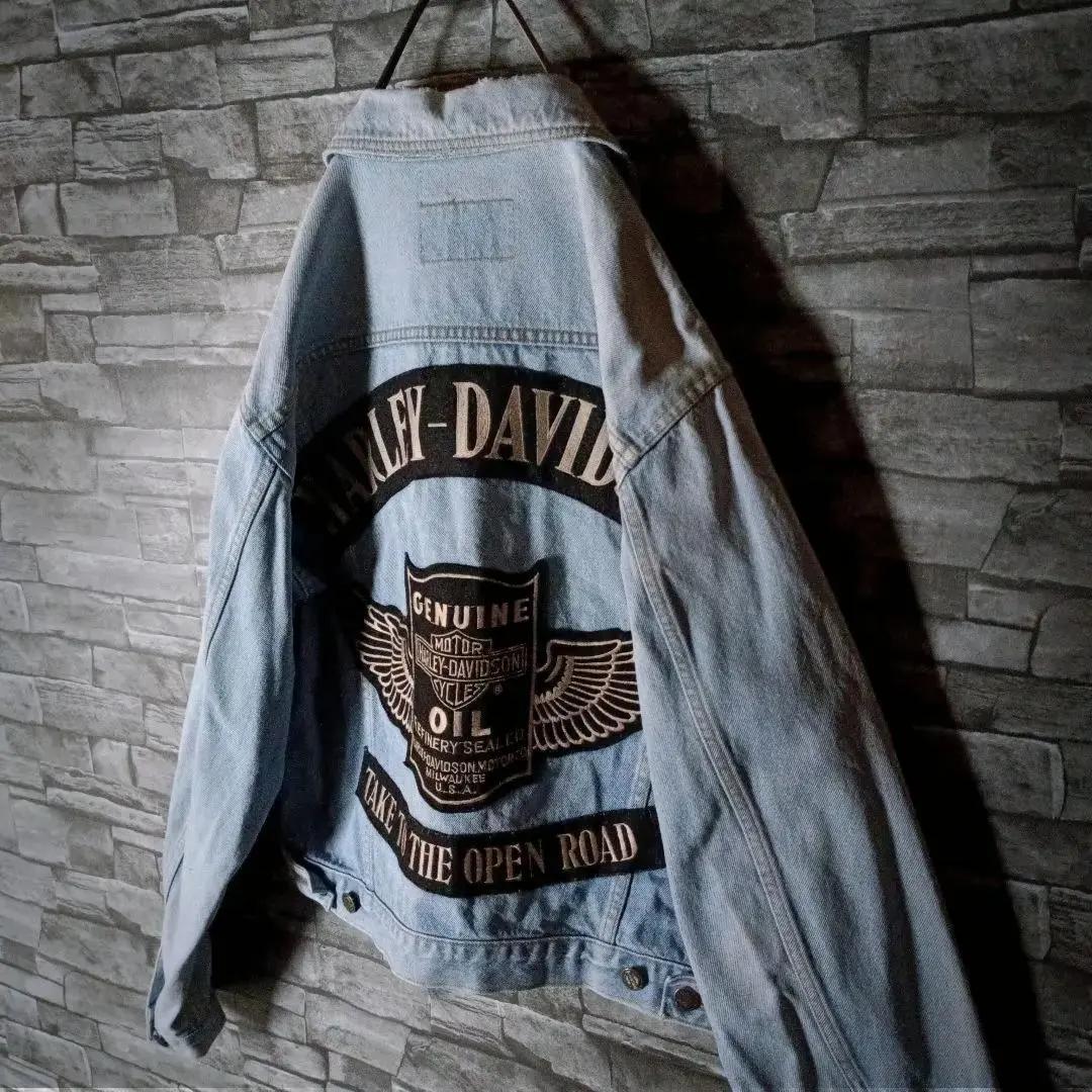超クール！☆ハーレーダビッドソンGジャン デニムジャケット バックロゴ 日本製