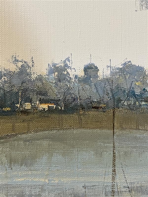 ふ*☆様 「真作」酒井健吉「パリー セーヌ川」風景画　油彩画　額装　サイン有り