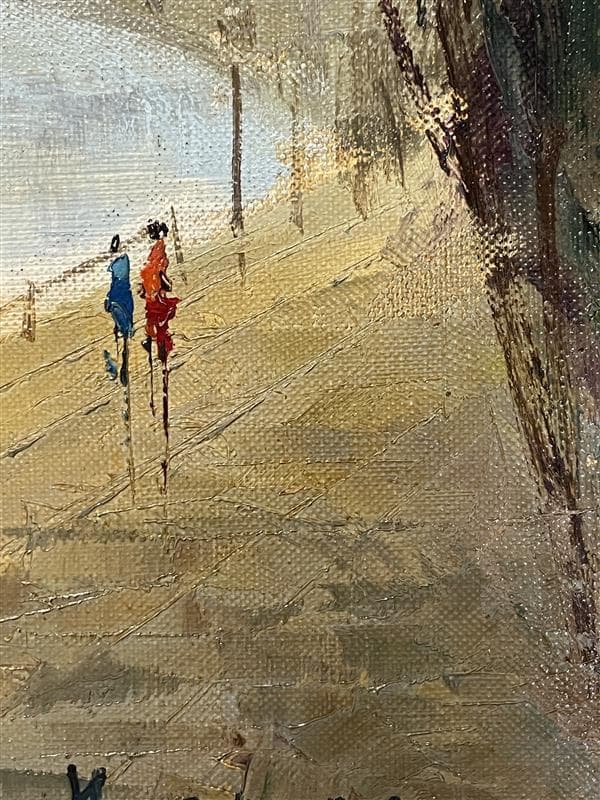 ふ*☆様 「真作」酒井健吉「パリー セーヌ川」風景画　油彩画　額装　サイン有り