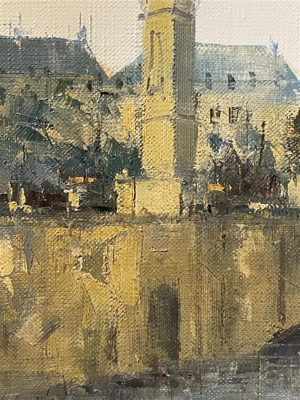 ふ*☆様 「真作」酒井健吉「パリー セーヌ川」風景画　油彩画　額装　サイン有り