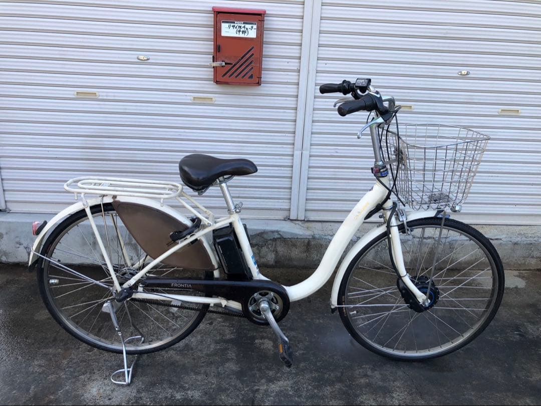 ブリヂストン新機種電動アシスト自転車フロンティア26インチアイボリーアルミボディ