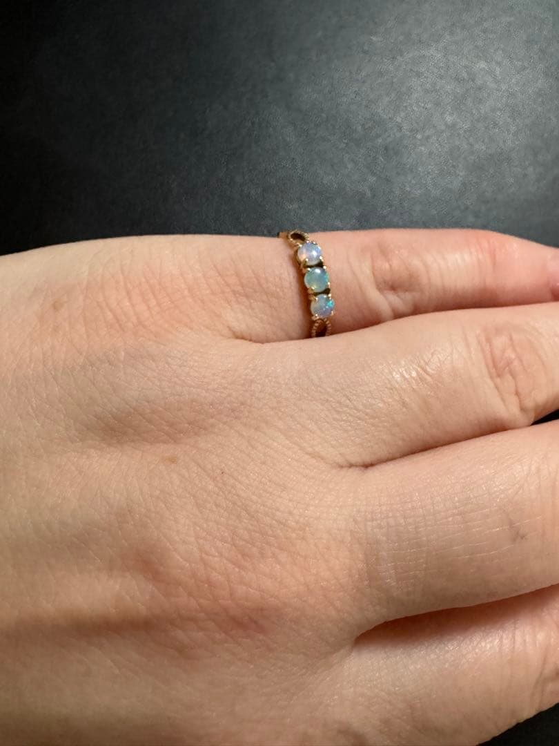 アガット K10オパールピンキーリング 5号