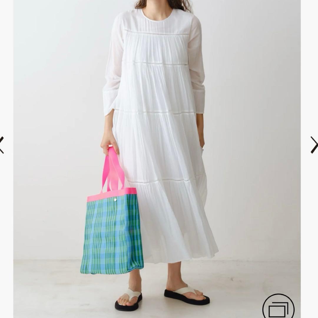 ne Quittez pas コットンボイルティアードマキシドレス　ホワイト