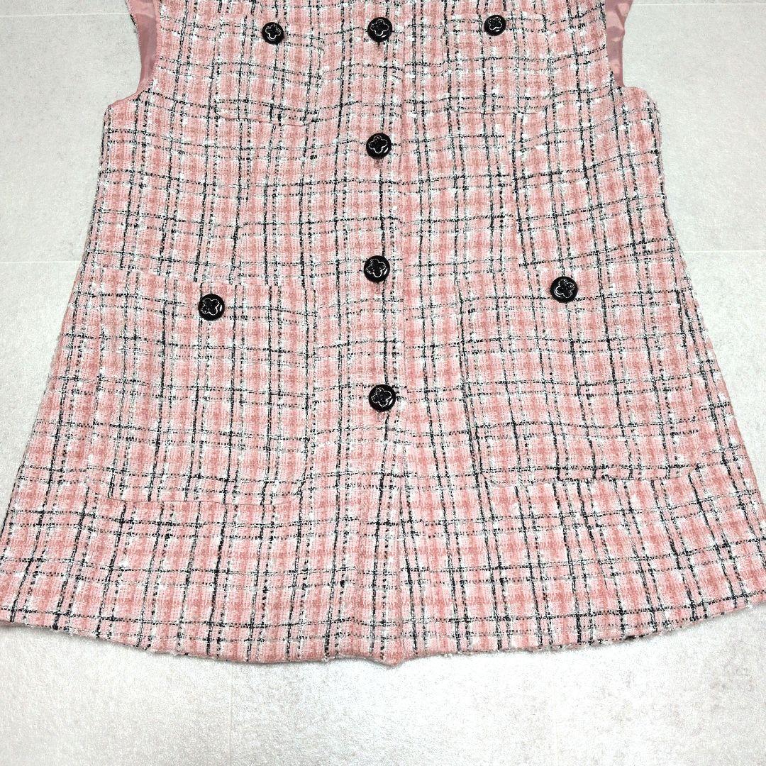 極美品✨即完売モデル　OBLI オブリ ピンク ミックスツイード ジレ
