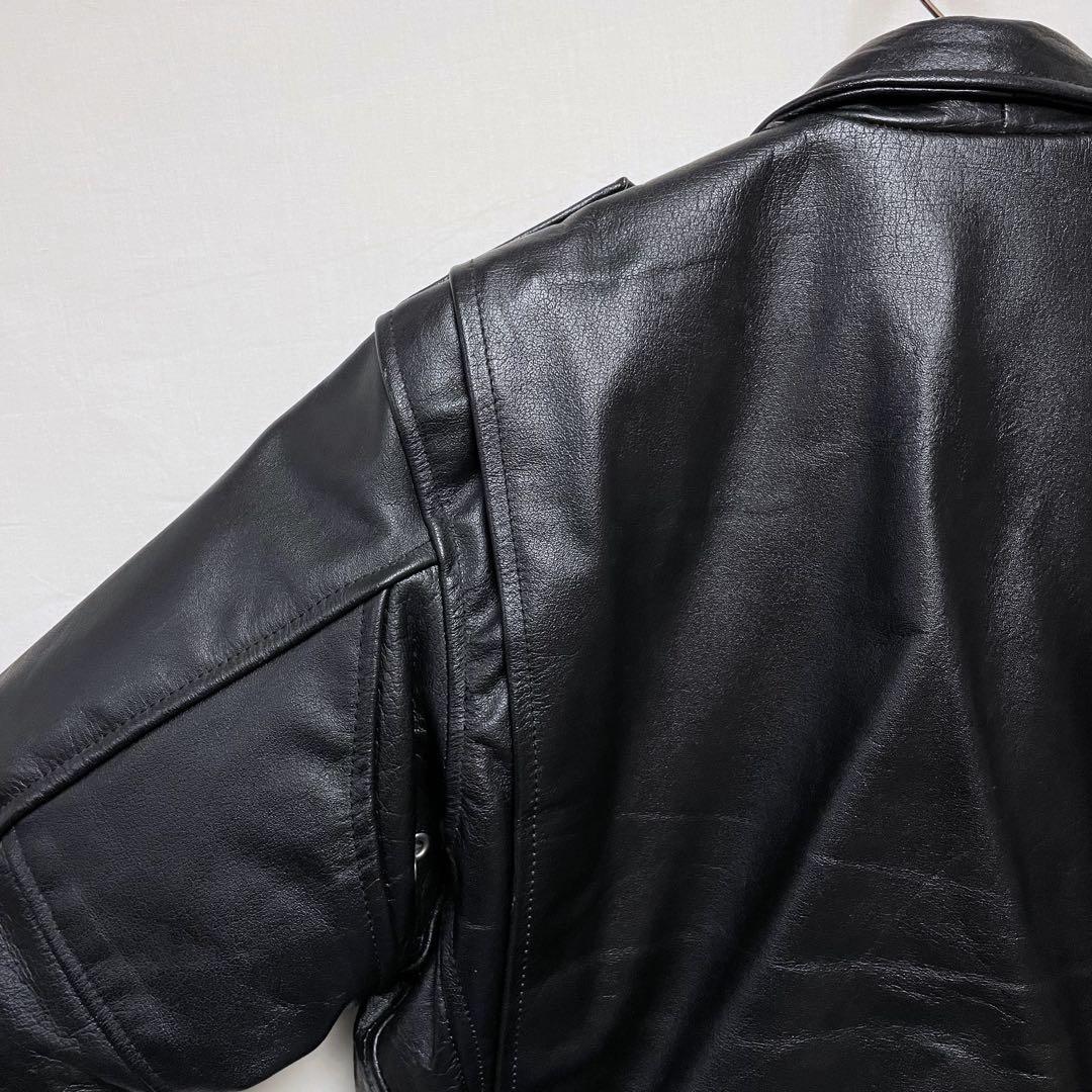 FIELD STONES ダブルライダースジャケット 革ジャン ショート丈 M