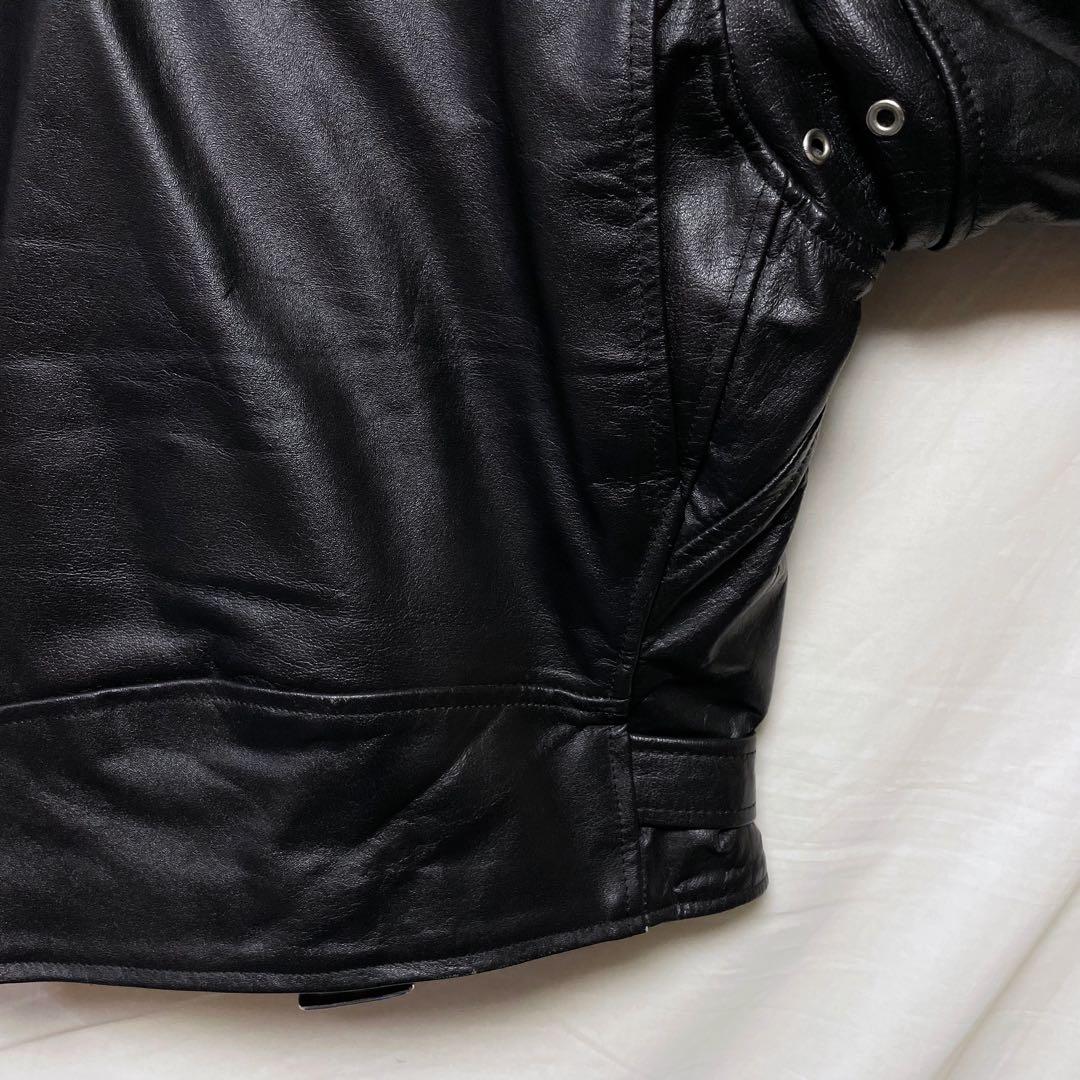 FIELD STONES ダブルライダースジャケット 革ジャン ショート丈 M