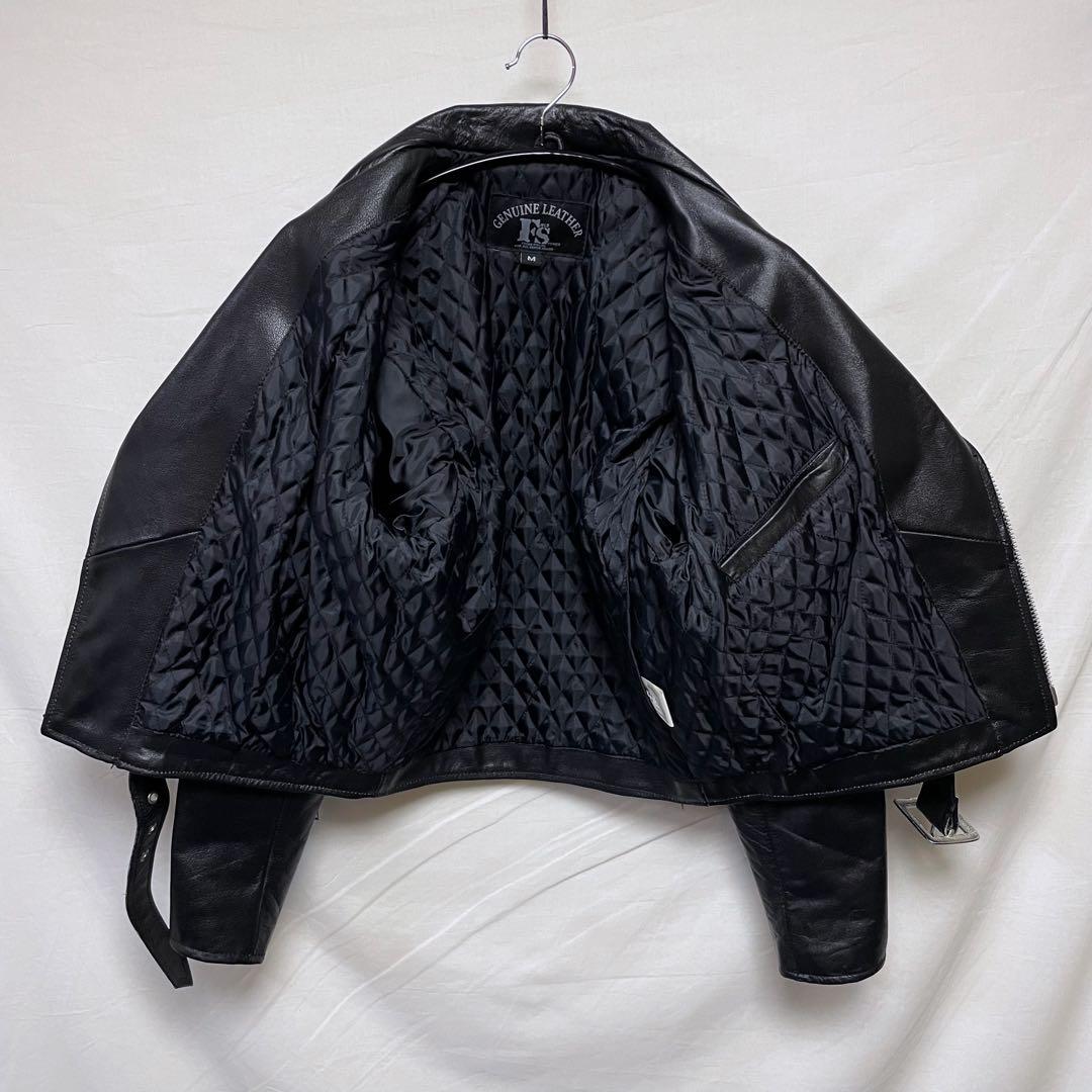 FIELD STONES ダブルライダースジャケット 革ジャン ショート丈 M