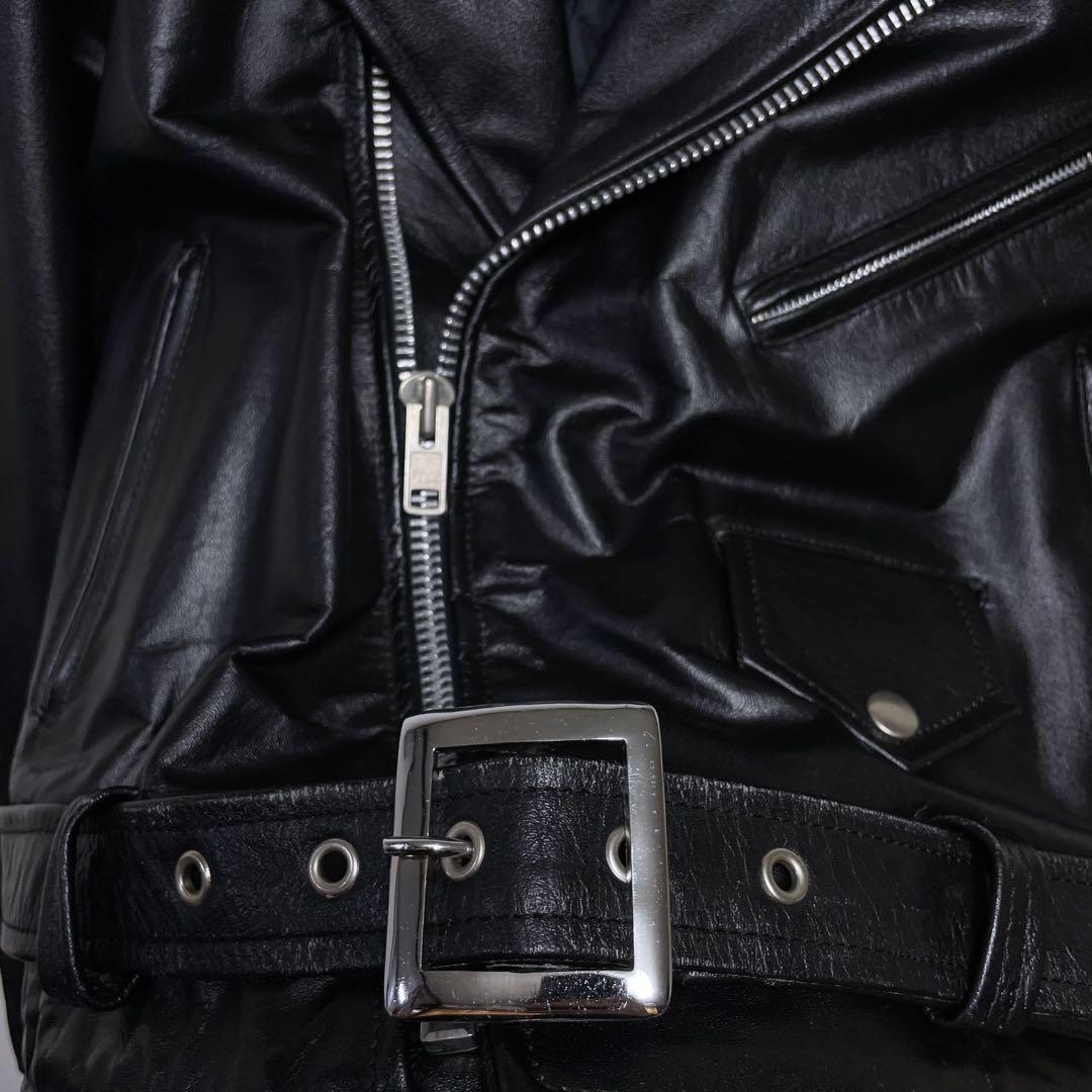 FIELD STONES ダブルライダースジャケット 革ジャン ショート丈 M