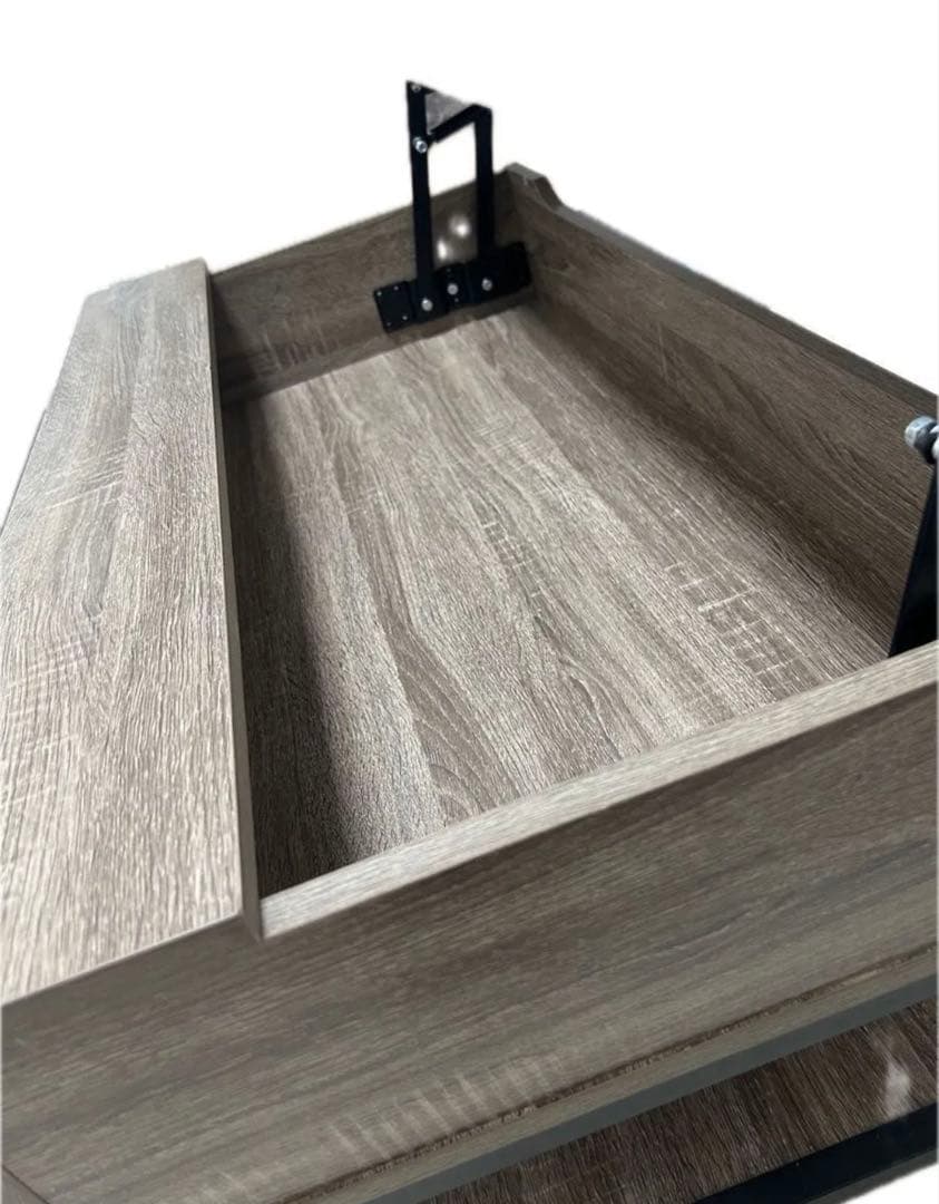 【組立済み】エムールリフトアップテーブル 昇降式 幅90 高さ調節 グレー