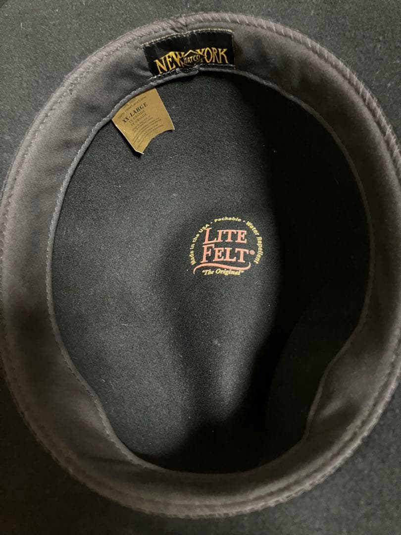 USA製 ニューヨークハット ウールフェルトハット XXLサイズ 黒
