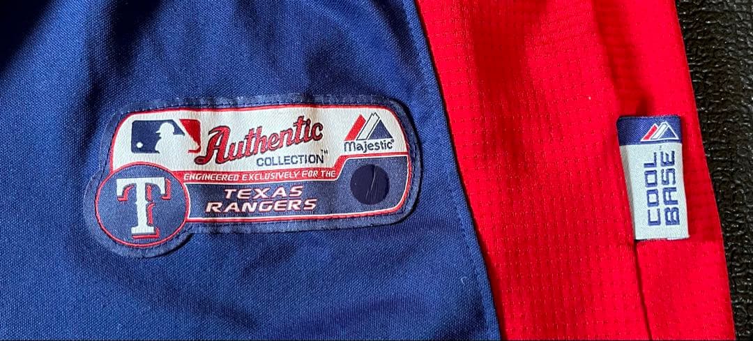 MLB テキサスレンジャーズ ベースボールシャツ majestic製