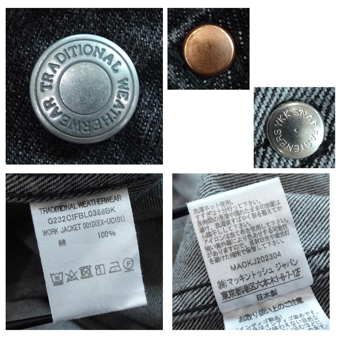 トラディショナルウェザーウェア 001D ブラックデニムGジャン 38 大戦