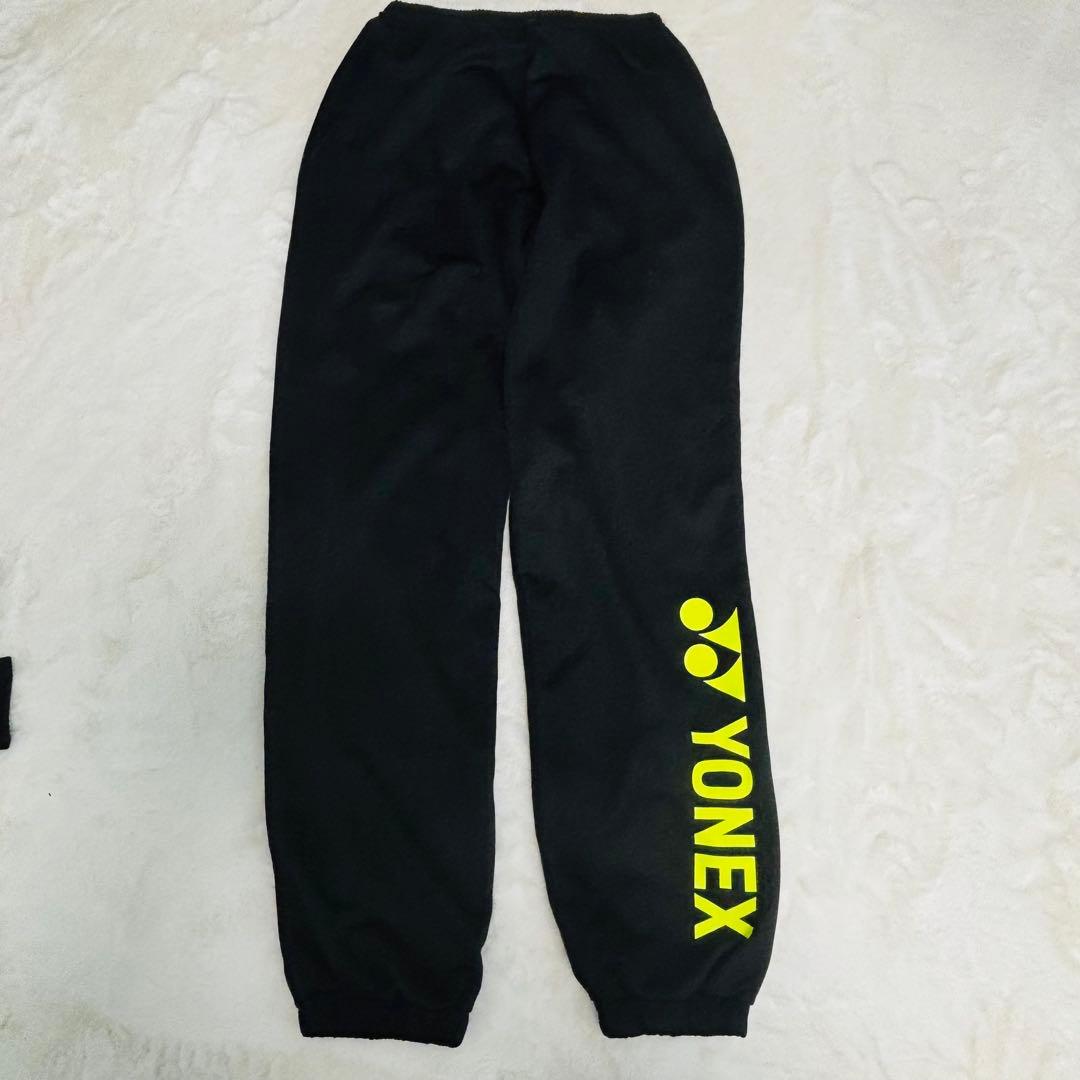 【美品】上下セットYONEX ヨネックス フード付パーカー ブラック L刺繍ロゴ