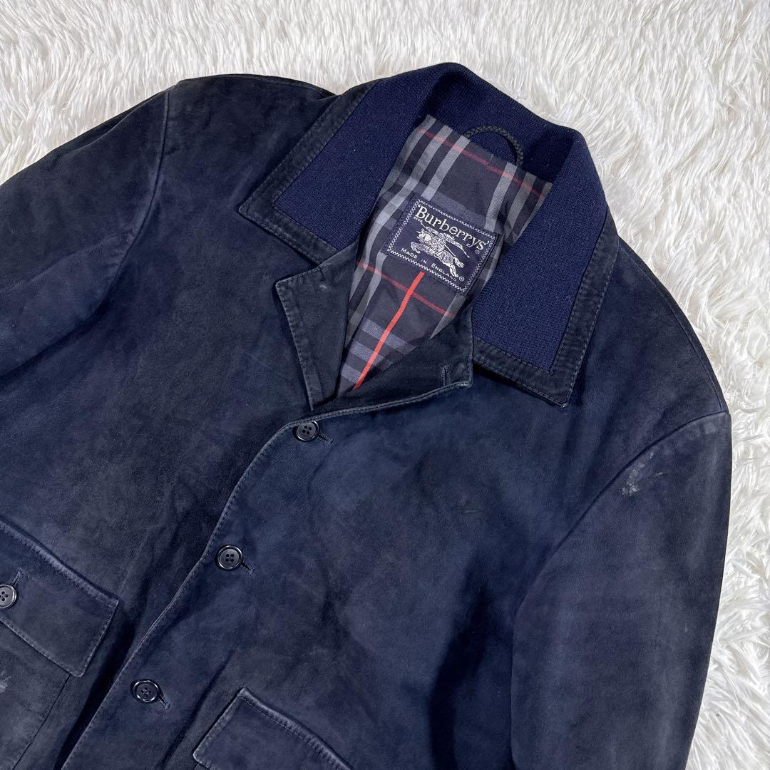 【希少・激レア】英国製 ヴィンテージ バーバリー スエードレザーブルゾン 本革