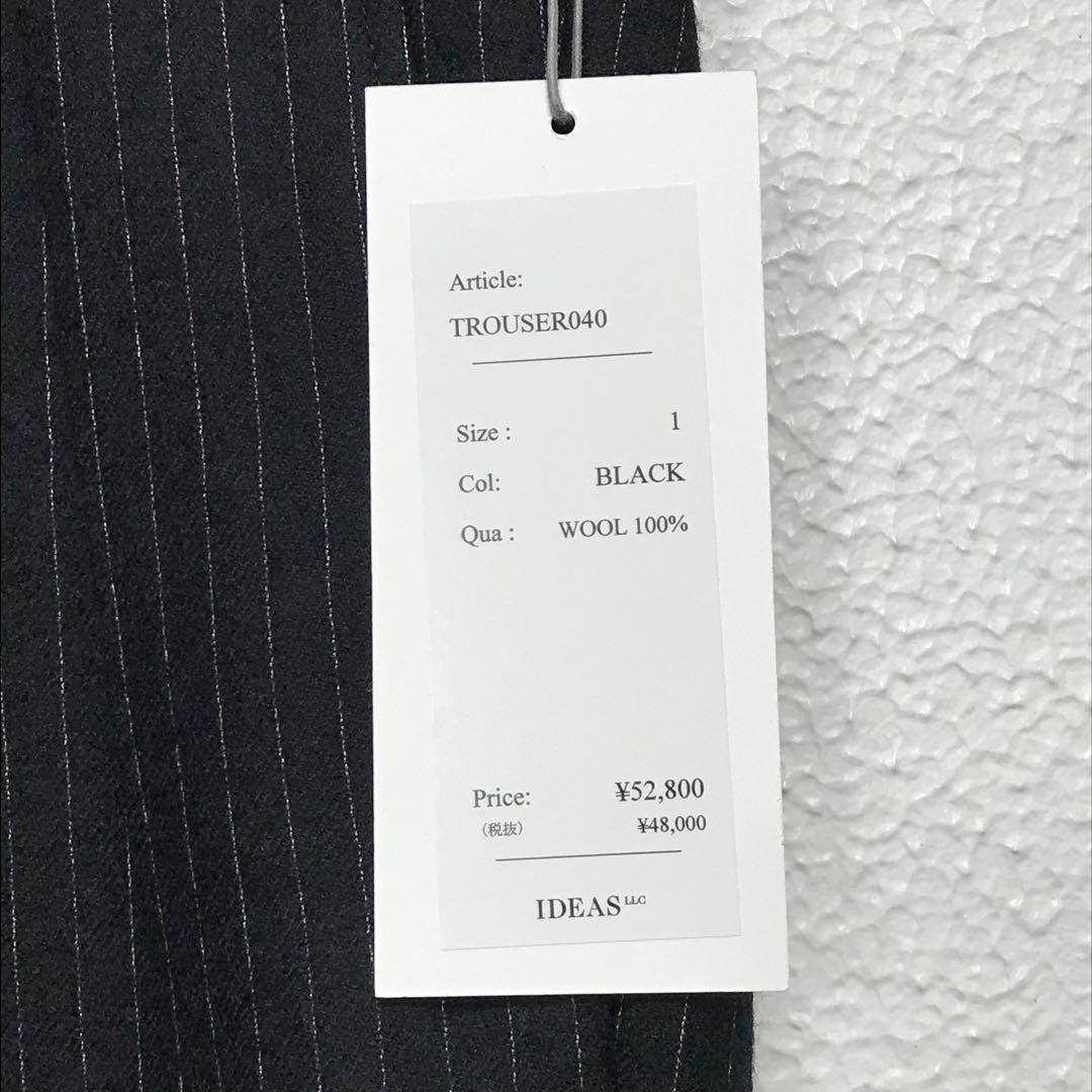 新品　HEUGN TROUSER040 ストライプウールスラックス　ブラック