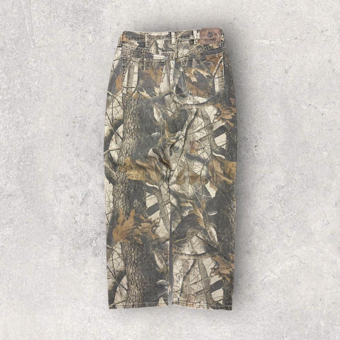 【ラングラー】ダブルニーパンツ　リアルツリー柄　30×30 人気モデル　j