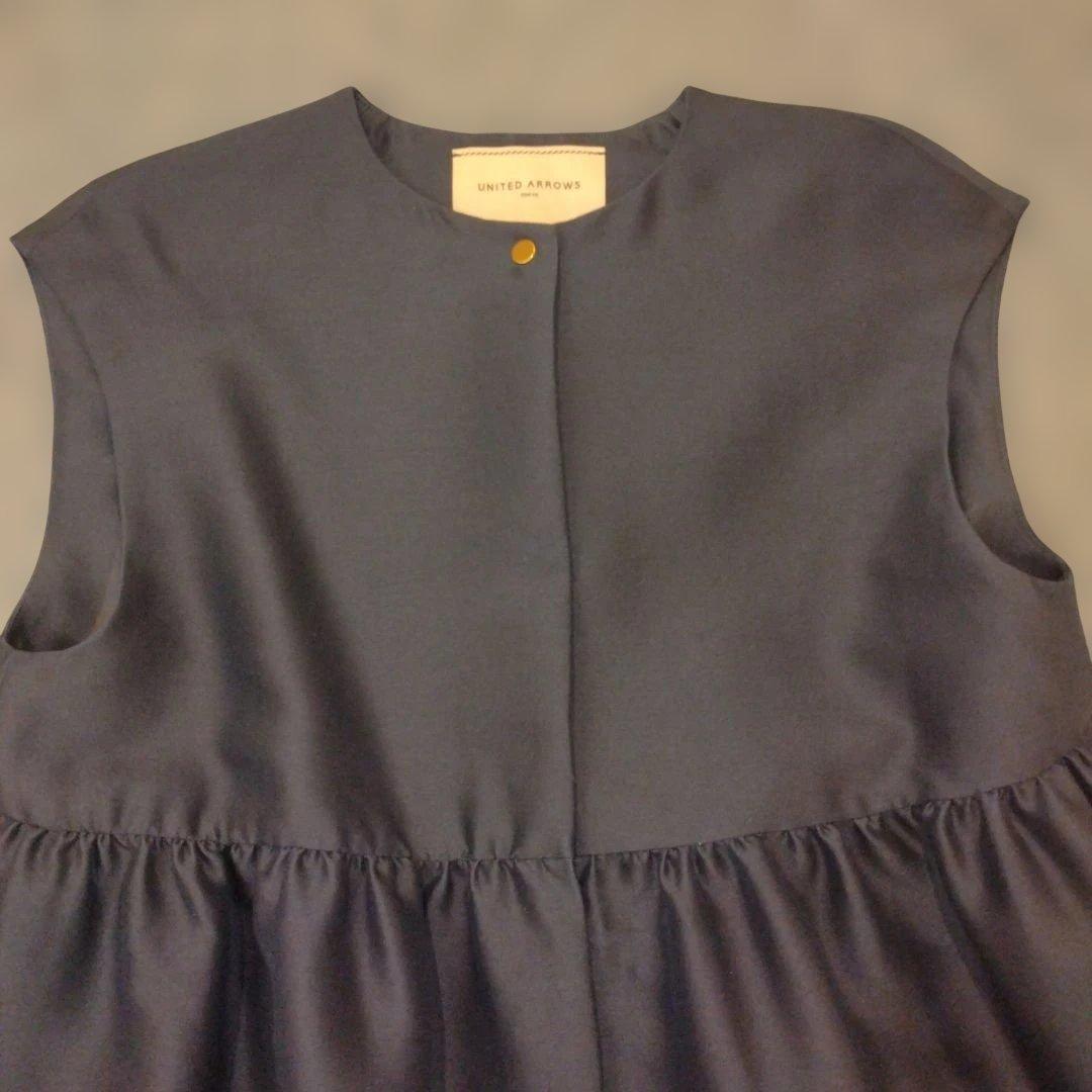 UNITED ARROWS ウール シルク ツイル ペプラム　36