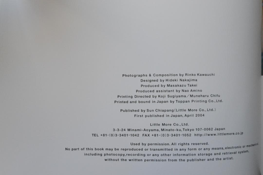 【AILA：Rinko Kwauchi】川内倫子写真集　2004年初版　★美本