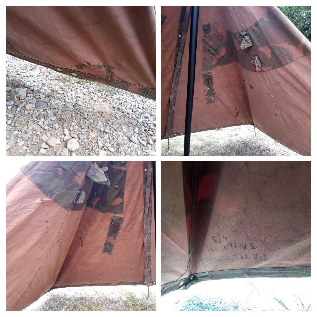 【希少】ハンガリー軍　テントシート2枚組　ハリケーン迷彩　軍幕テント