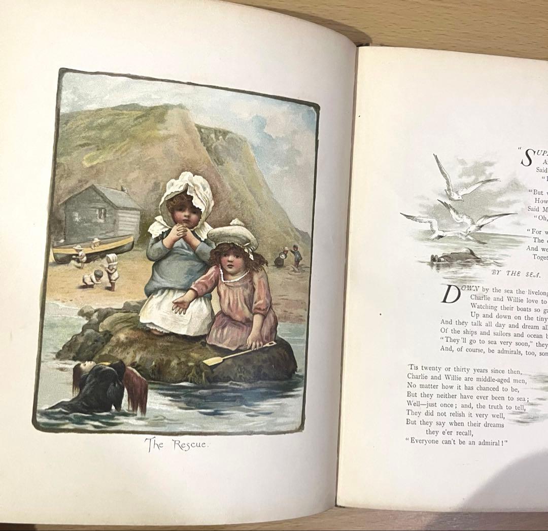 No.409希少 古書 洋書 絵本 児童書　アンティーク　ビクトリア　詩集　童謡