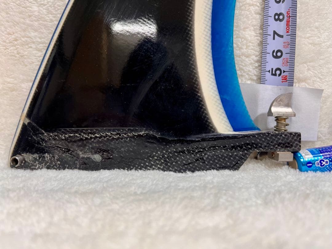 c*7様 WING NUTロングボードフィン 黒/青 9.0inch( 全高25