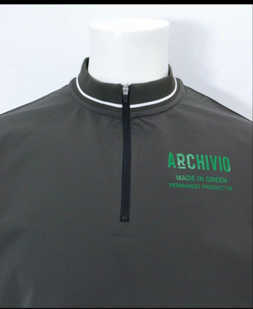 ARCHIVIO アルチビオ　ハーフジップリブ切替プルオーバー