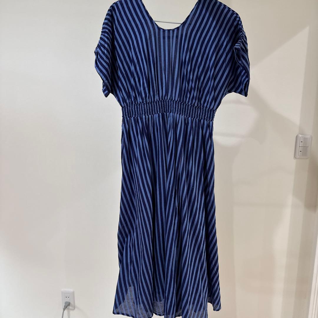 ne Quittez pas ストライプ 半袖ロングワンピース S