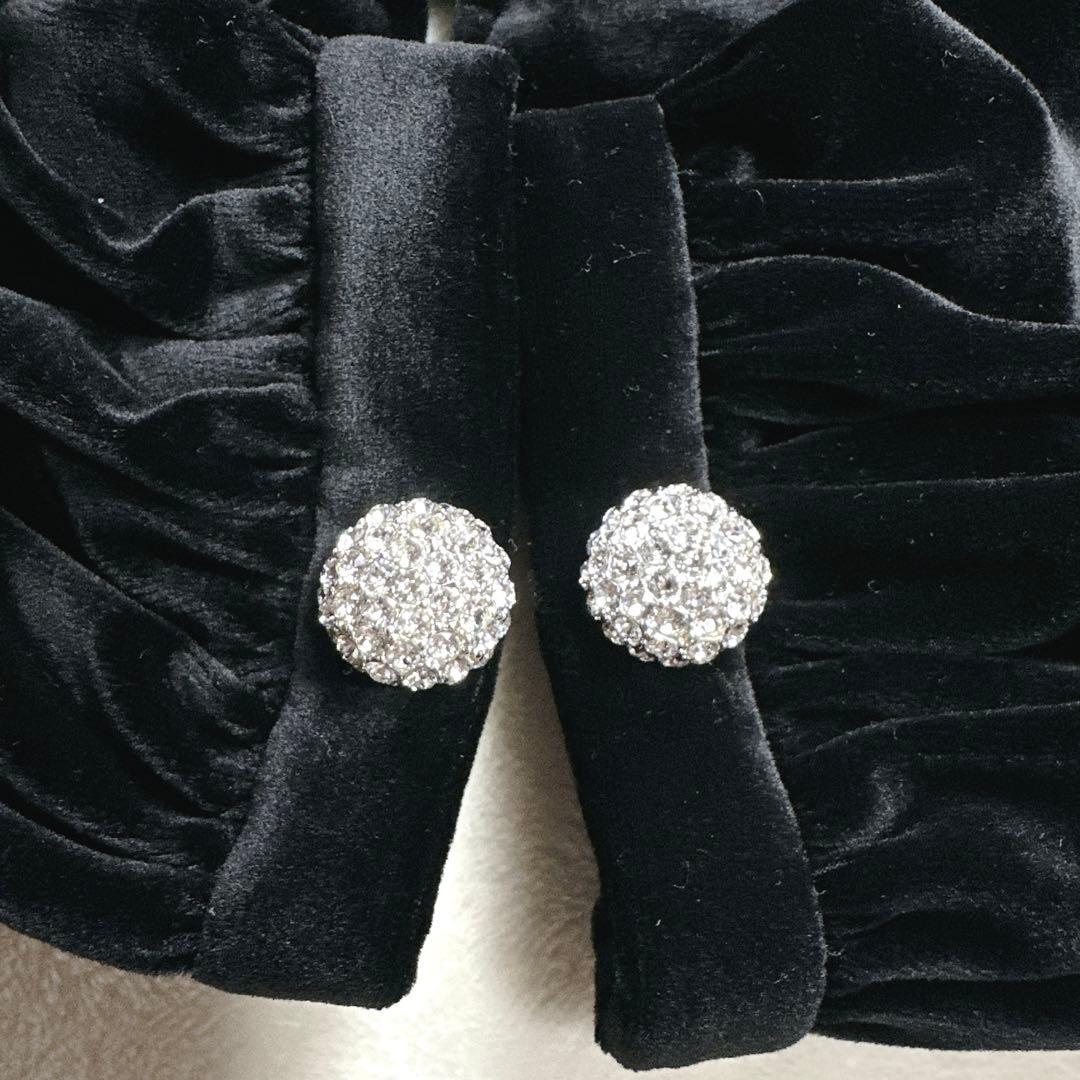 極美品 フォクシー ジュエルパーカー ベロア ベルベット カーディガン 黒